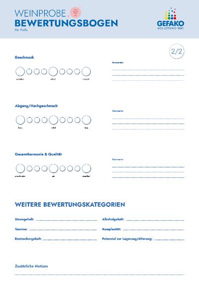 GEFAKO Weinbewertungsbogen-Profis
